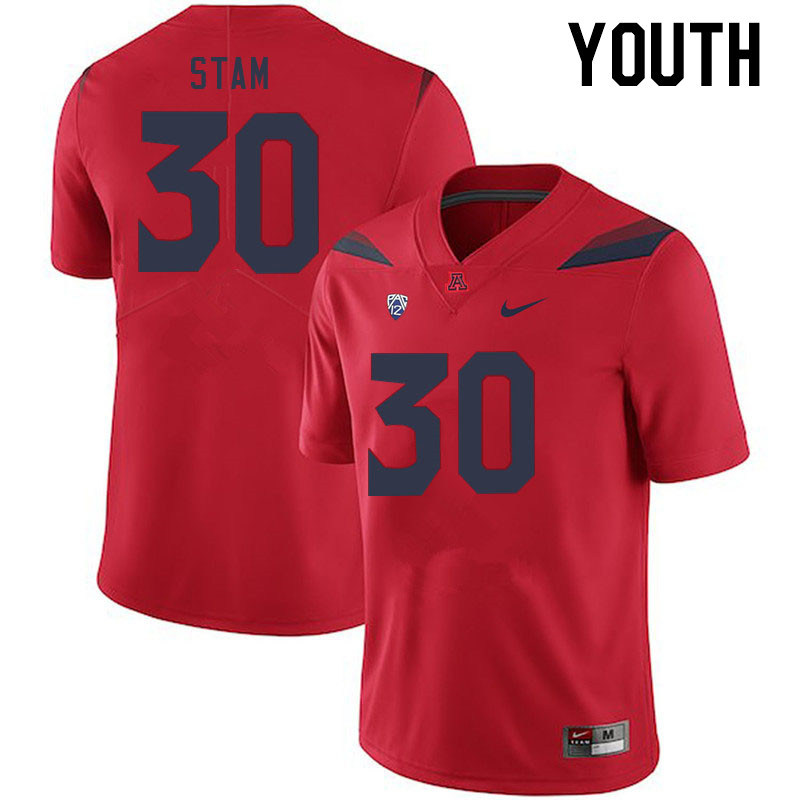Youth #30 Jax Stam Arizona Wildcats College Football Jerseys Stitched-Red
